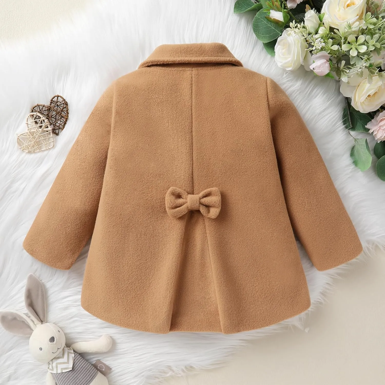 JEELLIGULAR Toddler Baby Girl Coats Kids Cloak Button Warm Thick Jacket Clothes Baby Fall Winter Outwear Clothes Set