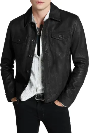 John Varvatos Men's Andrew Leather Jacket