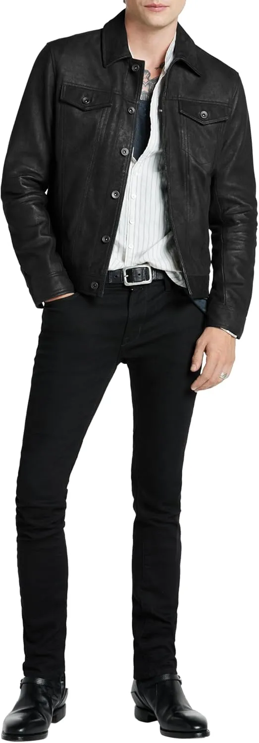 John Varvatos Men's Andrew Leather Jacket
