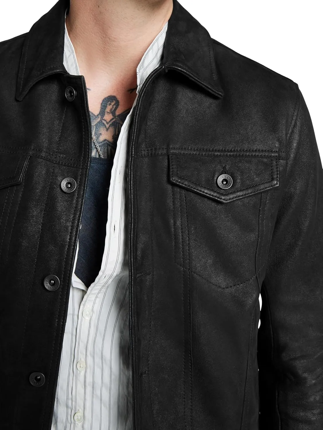 John Varvatos Men's Andrew Leather Jacket
