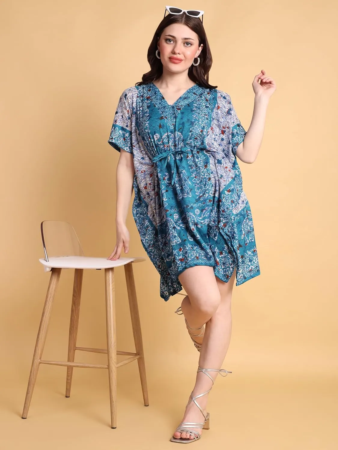 Kaftan New Years Dresses for Women Plus Size Midi Beach Cover up Caftans for Women Free Size