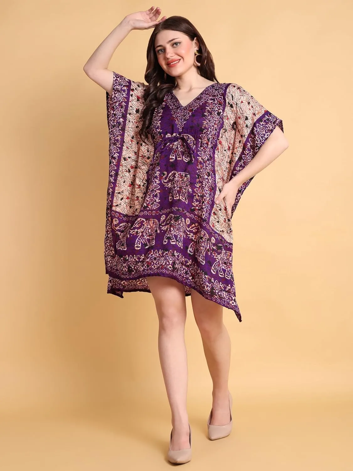 Kaftan New Years Dresses for Women Plus Size Midi Beach Cover up Caftans for Women Free Size