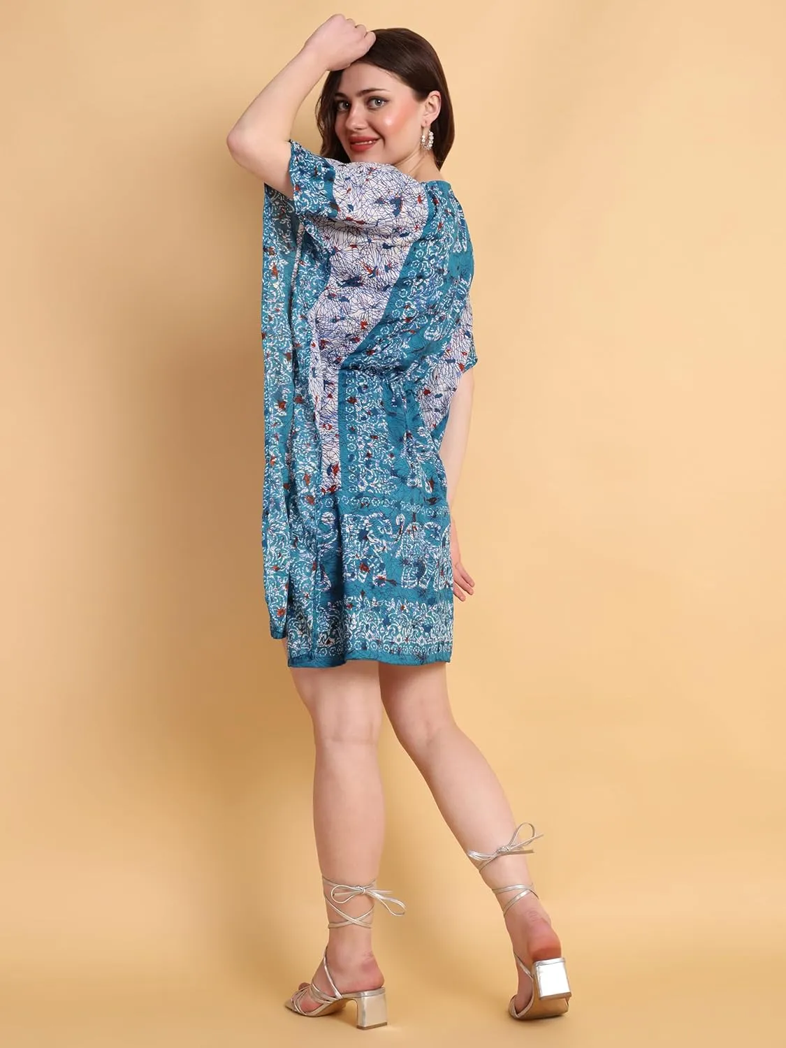 Kaftan New Years Dresses for Women Plus Size Midi Beach Cover up Caftans for Women Free Size