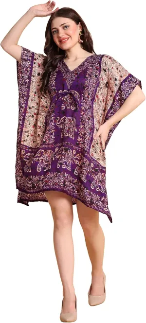 Kaftan New Years Dresses for Women Plus Size Midi Beach Cover up Caftans for Women Free Size