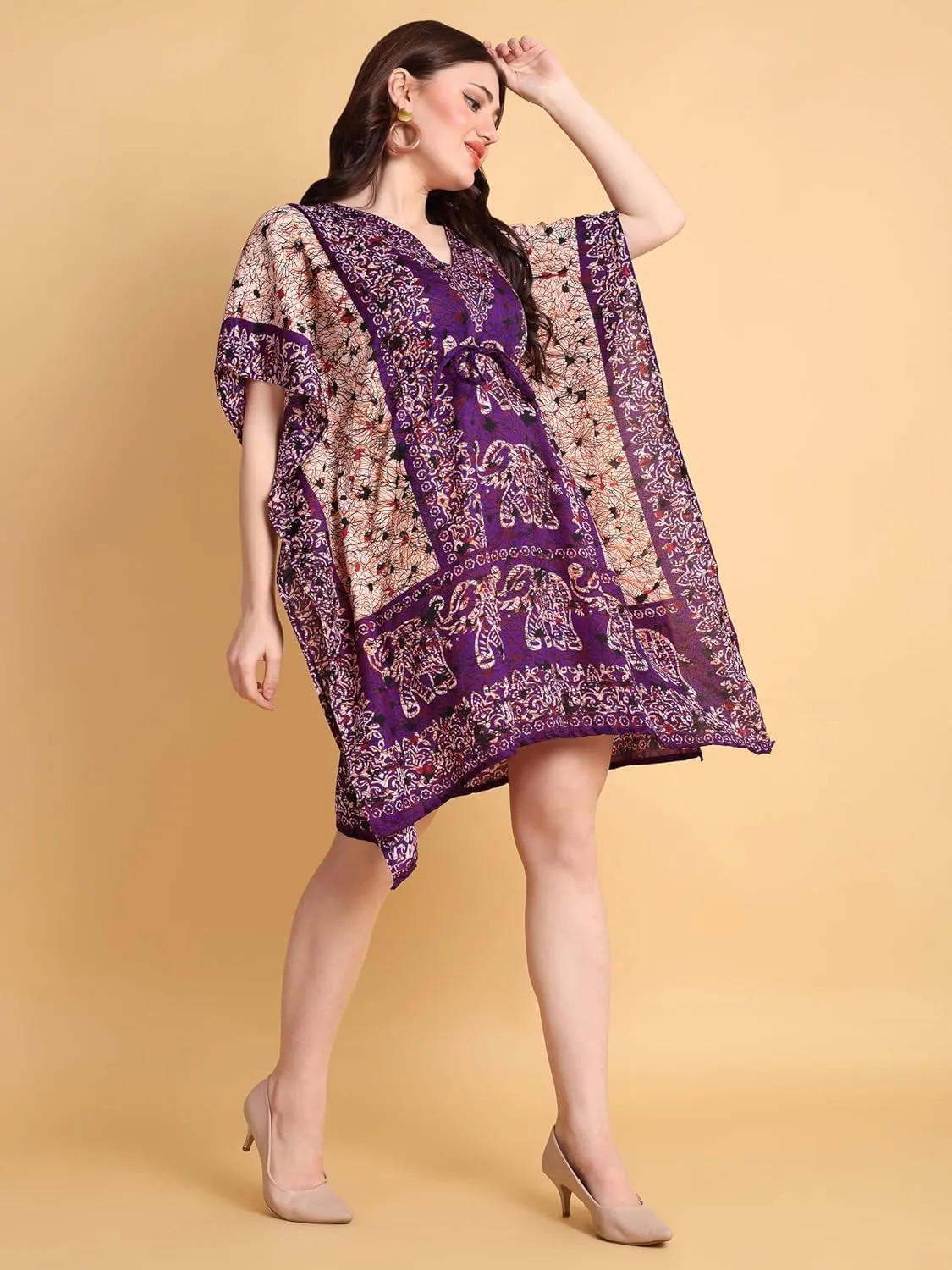 Kaftan New Years Dresses for Women Plus Size Midi Beach Cover up Caftans for Women Free Size