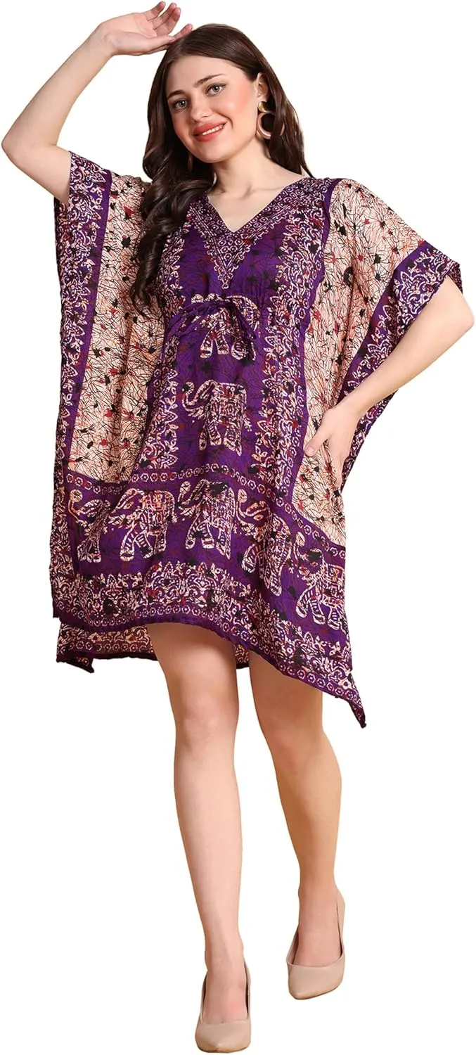 Kaftan New Years Dresses for Women Plus Size Midi Beach Cover up Caftans for Women Free Size