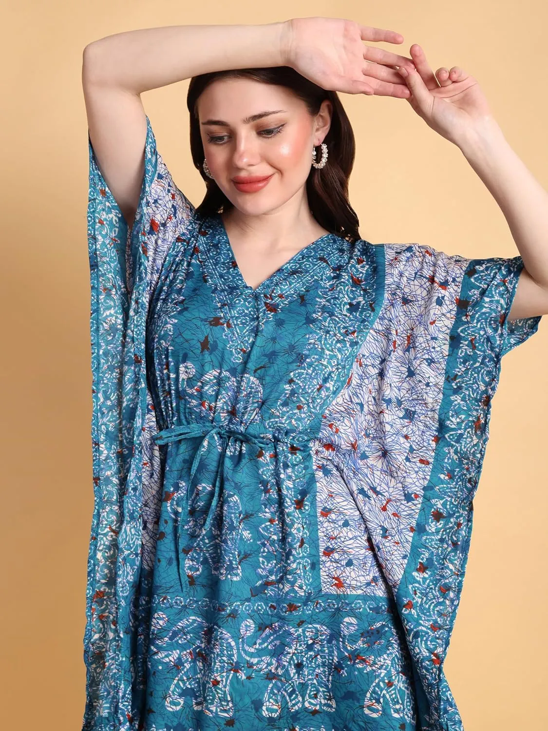 Kaftan New Years Dresses for Women Plus Size Midi Beach Cover up Caftans for Women Free Size