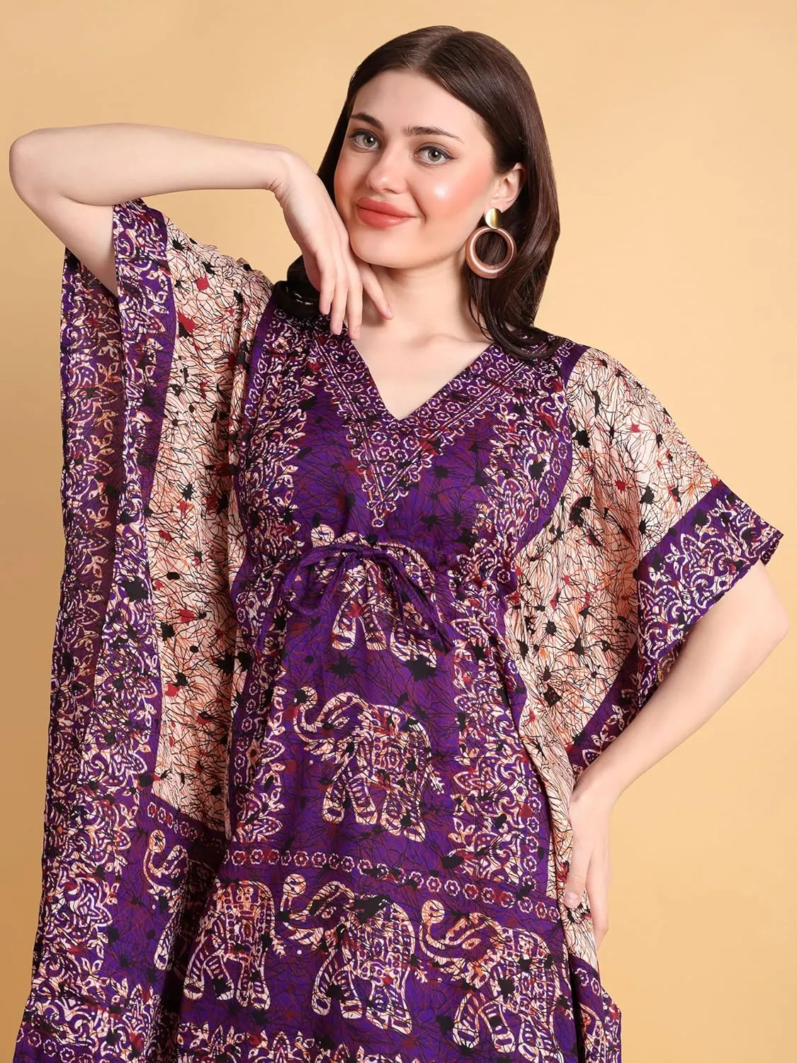 Kaftan New Years Dresses for Women Plus Size Midi Beach Cover up Caftans for Women Free Size
