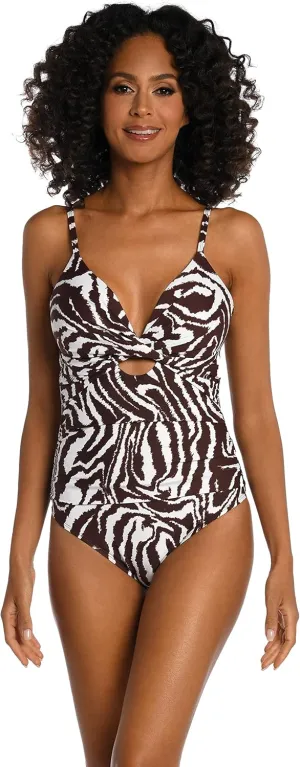 La Blanca Women's One Piece Swimsuit Twist Keyhole Bathing Suit