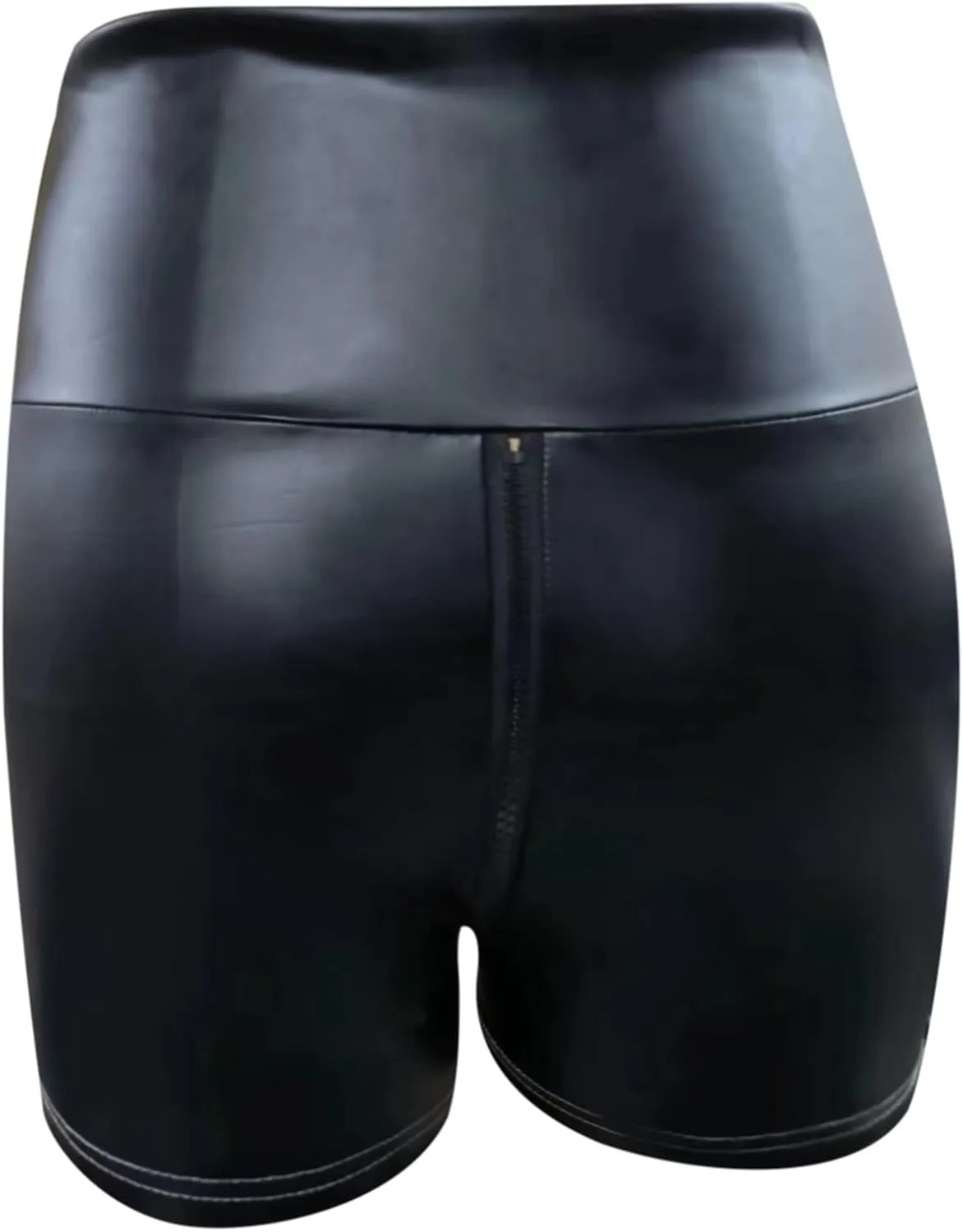 Leather Shorts for Women Stretchy Zipper High Waisted Slim Fit Skorts Comfort Casual Trendy Sexy Lightweight Clothings