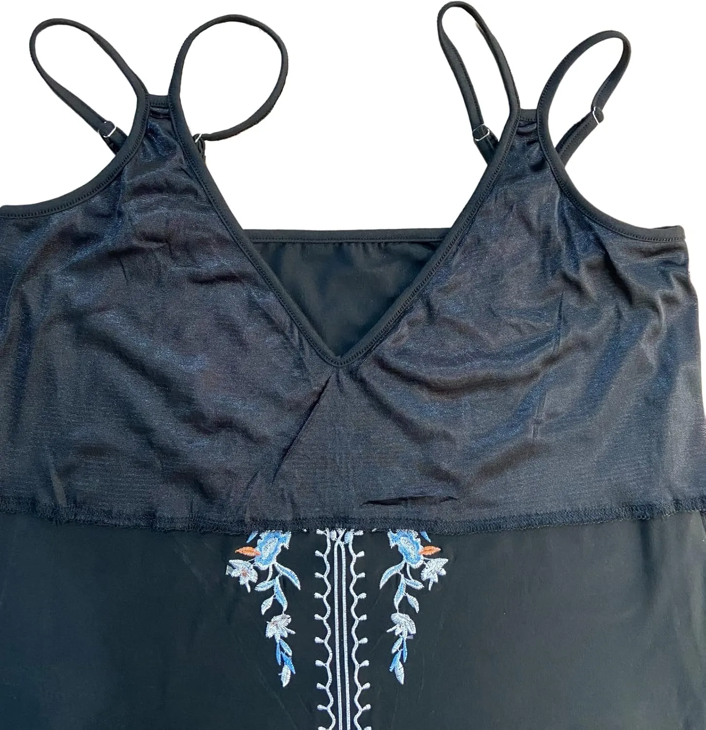 Melliflo Womens Embroidered Boho Tank Tops Spaghetti Strap Sleeveless V Neck Mexican Shirts Cami