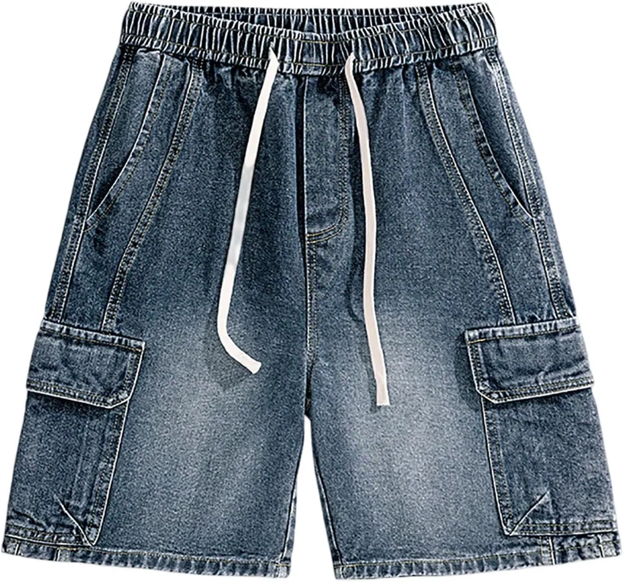 Mens Baggy Denim Jorts Y2K Vintage Loose Hip Hop Jean Shorts Wide Leg Long Jeans Trendy Outfits