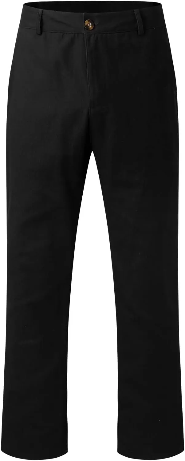 Mens Business Chino Pants Slim Fit Modern Style Cropped Pants Casual Lightweight Tapered Trousers Fashion Kakhi Pants