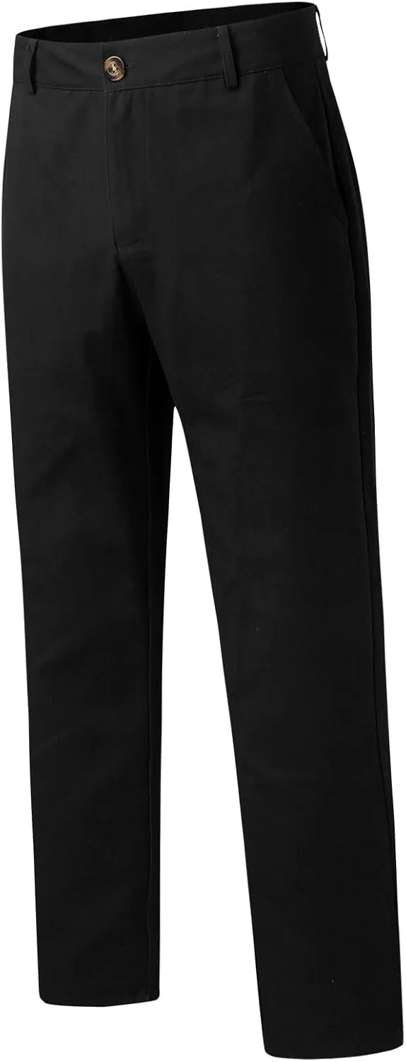 Mens Business Chino Pants Slim Fit Modern Style Cropped Pants Casual Lightweight Tapered Trousers Fashion Kakhi Pants