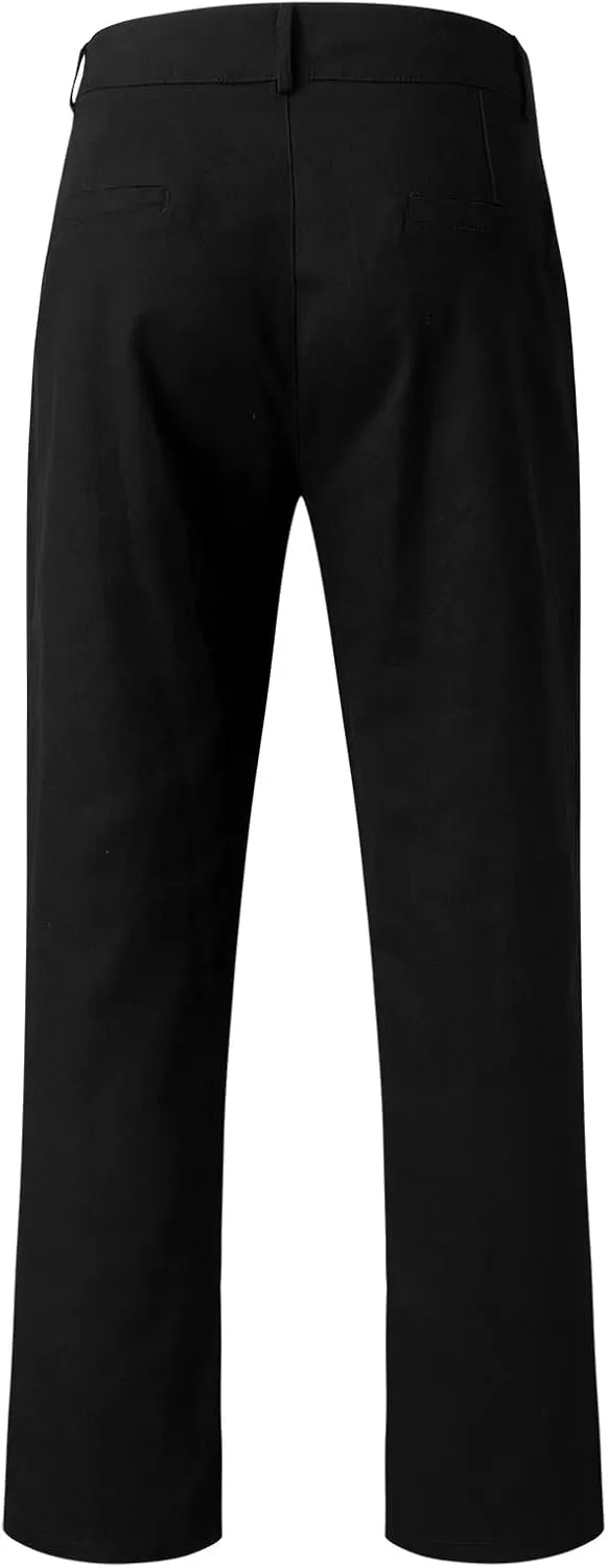 Mens Business Chino Pants Slim Fit Modern Style Cropped Pants Casual Lightweight Tapered Trousers Fashion Kakhi Pants