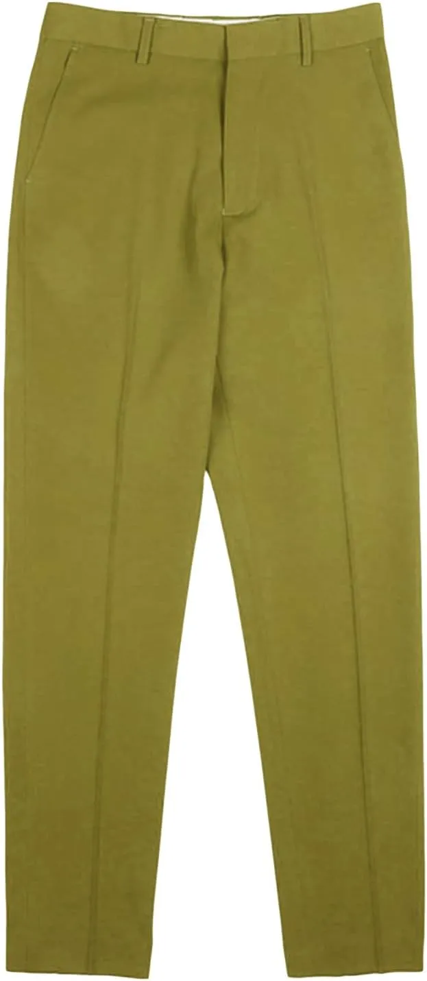 Men's Flat Front Straight Fit Dress Pant Casual Skinny Stretch Chinos Pants Slim Fit Business Pant with Pocket (36,Green)