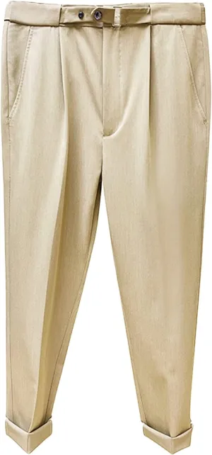 Men's Slim Fit Dress Pant Stretch Flat Front Traveler Long Pant Fashion Casual Business Chino Pants (38,Khaki)