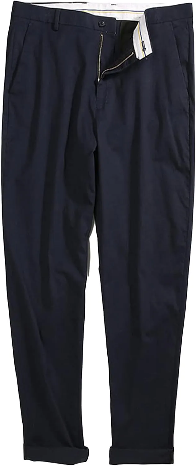 Men's Straight Stretch Chino Pants Dress Pants Slim Fit Skinny Suit Pants Casual Lightweight Pants (48,Dark Blue)