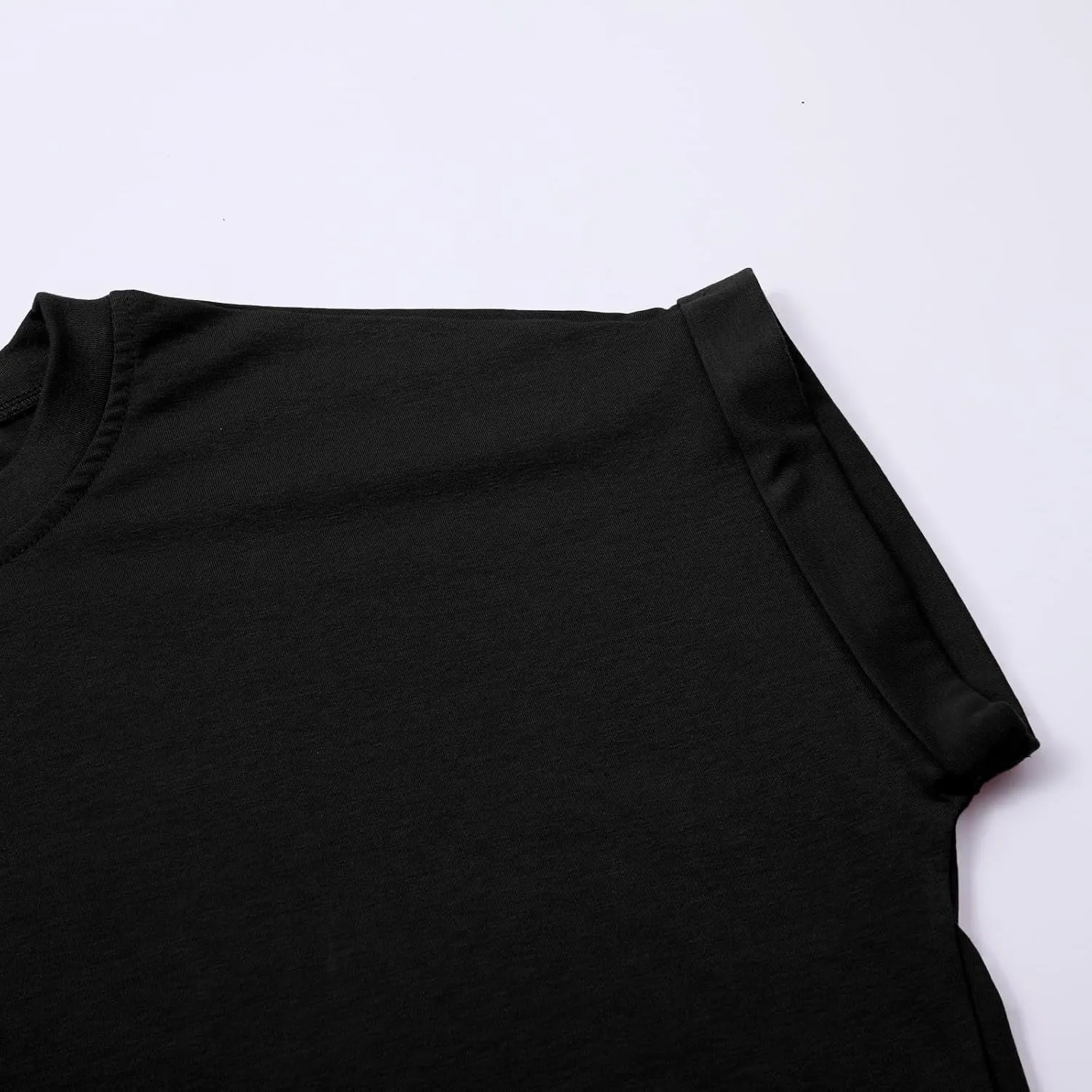Moomoo Dresses for Women Solid Color Round Neck Batwing Sleeve T-Shirt Dress with Hidden Pockets