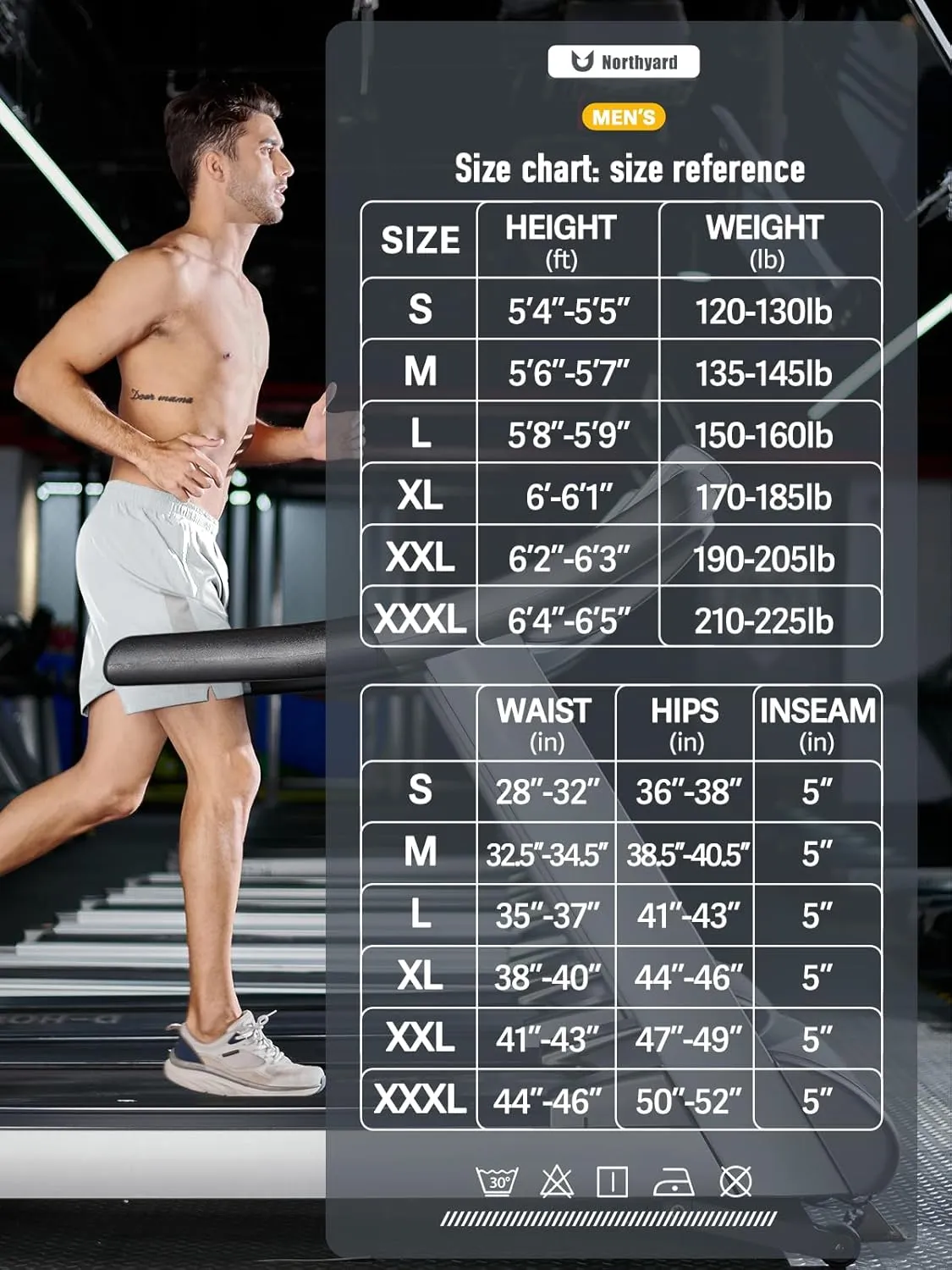 NORTHYARD Men's Running Athletic Shorts 5'' Workout Gym Tennis Short Quick Dry Lightweight Active Sports Basketball