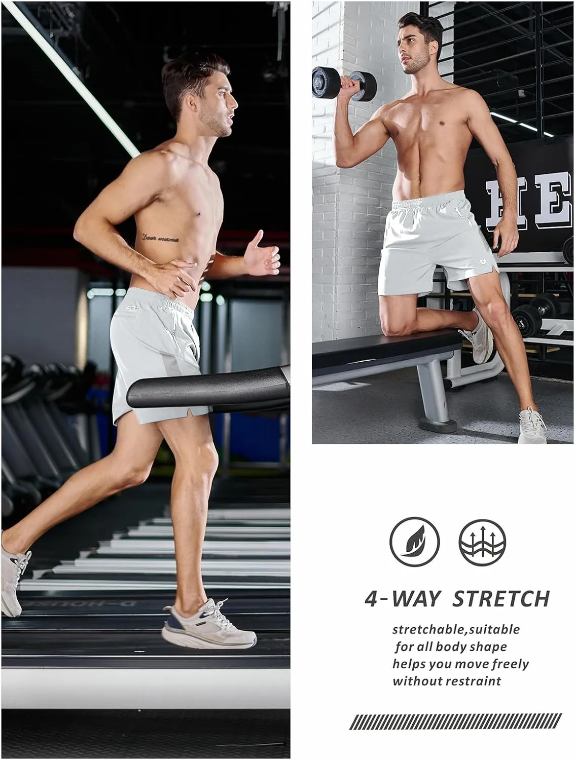 NORTHYARD Men's Running Athletic Shorts 5'' Workout Gym Tennis Short Quick Dry Lightweight Active Sports Basketball