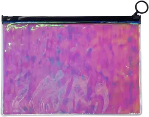 ONEART Mini Zipper Makeup Bag9.36x6.63inch 1pcs Lipstick Storage Pouch,Iridescent Small Cosmetic Bag Organize Travel Small Things.
