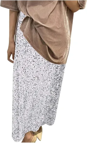 Oplxuo Women's Long Sequin Skirts Shiny Glitter High Waisted Maxi Skirts Elegant Cocktail Party Skirt Sparkly Clubwear