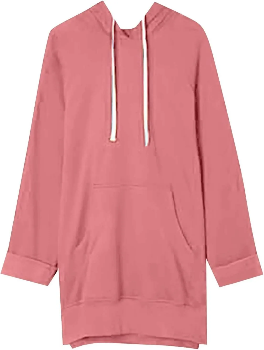 Oversized Hoodie Dress for Women Casual Warm Drawstring Long Sweatshirt with Pocket Fashion Split Hem Long Sleeve Hoodies