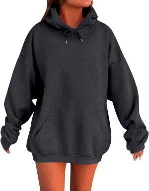 Oversized Hoodies For Women Plus Size Long Sleeve Drawstring Pullover Sweatshirt Trendy Winter Clothes With Pockets
