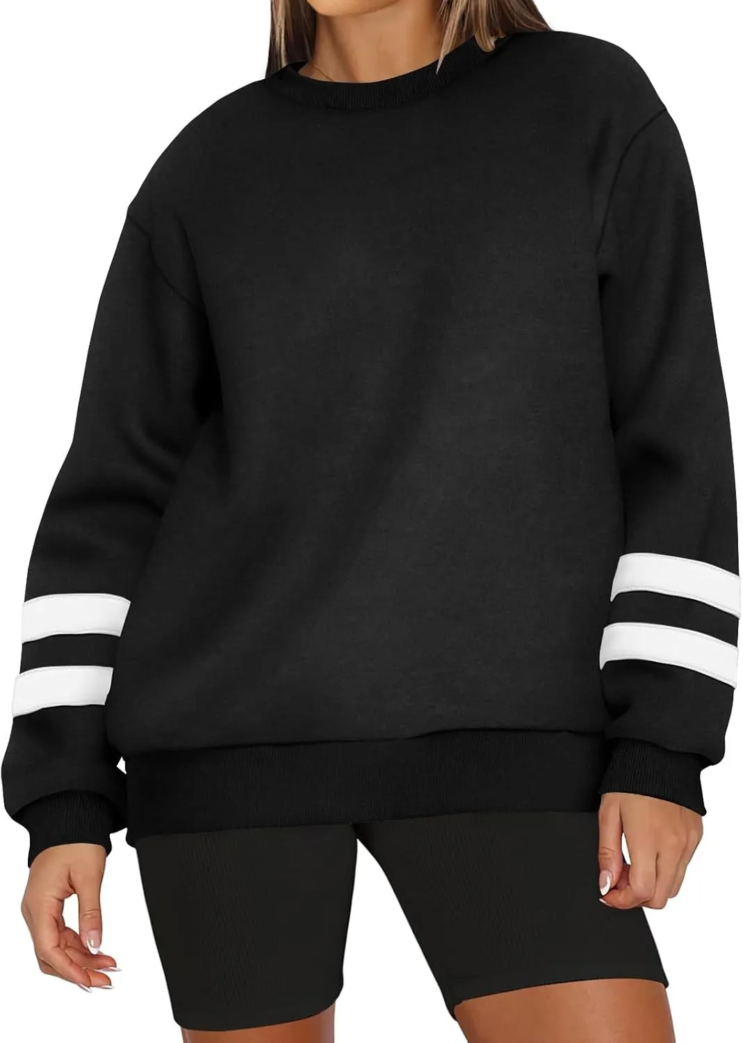 Oversized Sweatshirt For Women Trendy Hoodie Pullover Crewneck Long Sleeve Solid Fall Winter Clothes 2024