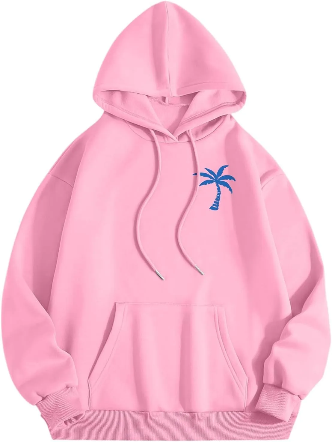 Palm Puff Hoodies Meet Me at The Ocean Graphic Hoodie For Women Long Sleeve Preppy Sweatshirts Oversized Pullover