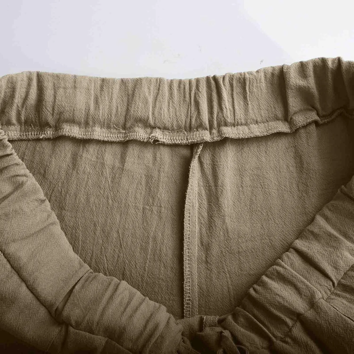 Plus Size Linen Pants Casual Stylish Cotton Linen Trousers Loose Drawstring Elastic Waist Print Solid Sweatpants