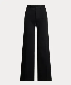 Polo Ralph Lauren Stretch Cotton Twill Wide-Leg Pant -Black