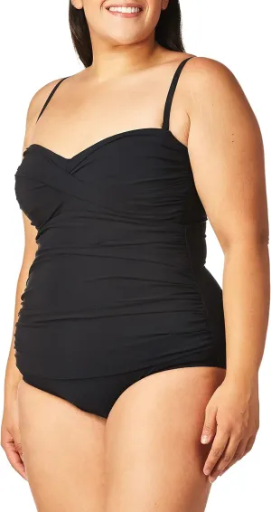 Profile by Gottex Women's Solid Twist Front Bandeau One Piece Swimsuit