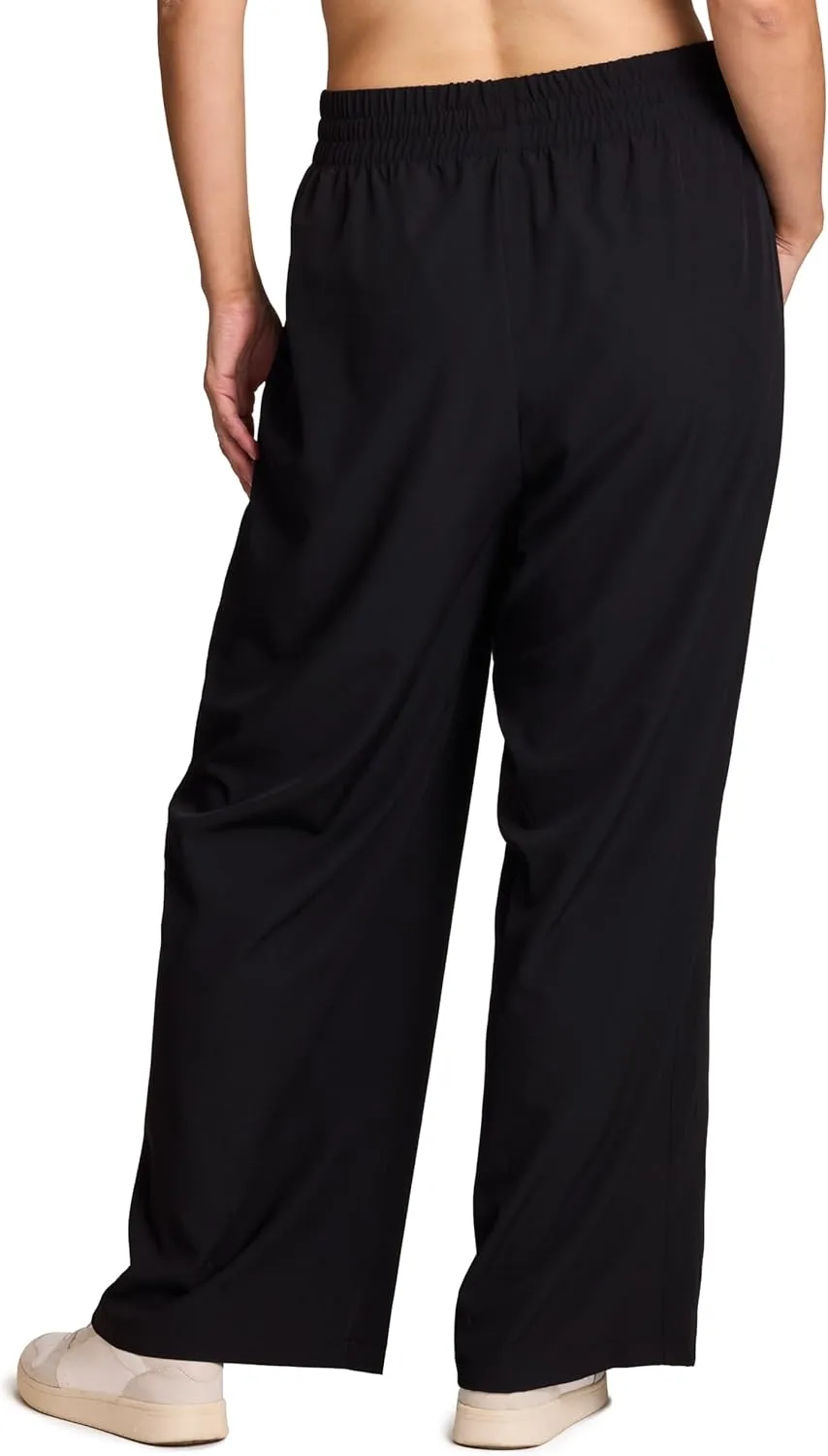 RBX Active Women's Plus Size Wide Leg Pant, Lightweight Relaxed Fit Quick Dry Weekend Pant with Pockets