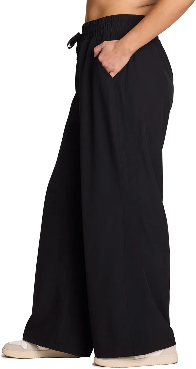 RBX Active Women's Plus Size Wide Leg Pant, Lightweight Relaxed Fit Quick Dry Weekend Pant with Pockets