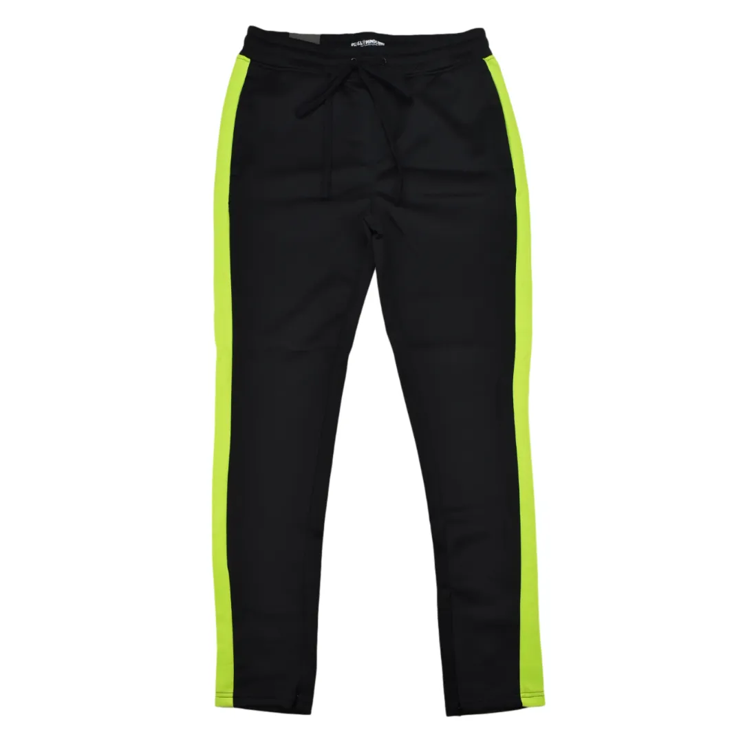 REBEL MINDS TRACK PANTS BLACK LIME