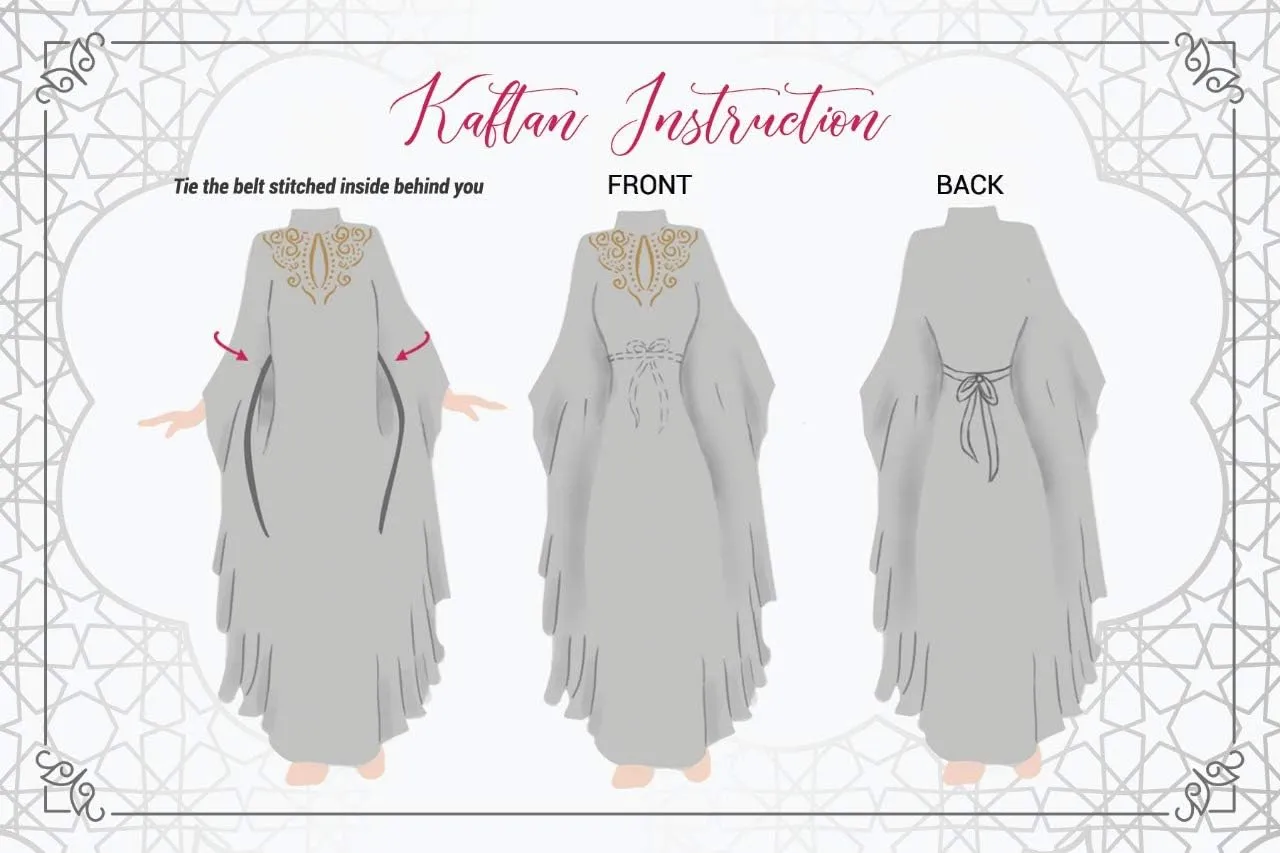 Royal Bliss Kaftan for Women - Long Sleeve Maxi Dress, Formal Gown Evening Dress