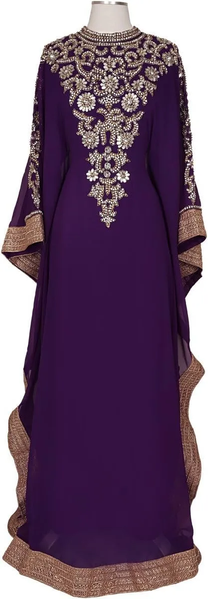Royal Bliss Kaftan for Women - Long Sleeve Maxi Dress, Formal Gown Evening Dress
