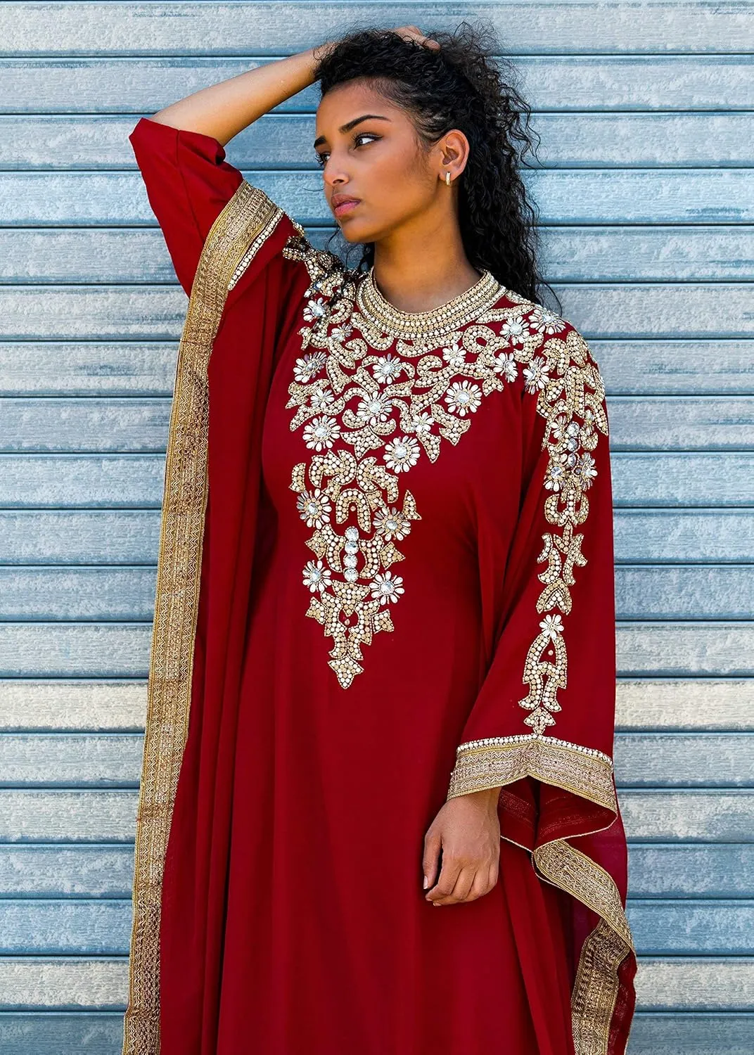 Royal Bliss Kaftan for Women - Long Sleeve Maxi Dress, Formal Gown Evening Dress