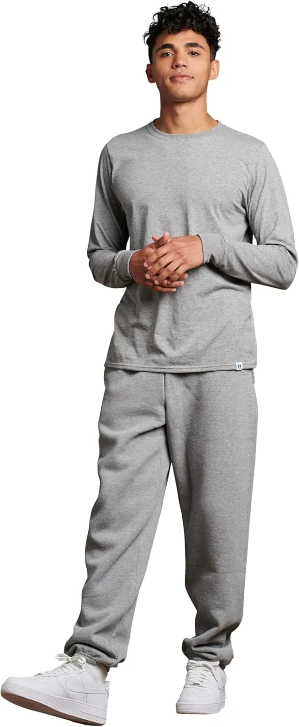 Russell Athletic Men's Dri Power Fleece Elastic Bottom Sweatpants, Relaxed Fit, Moisture Wicking, with or Without Pockets