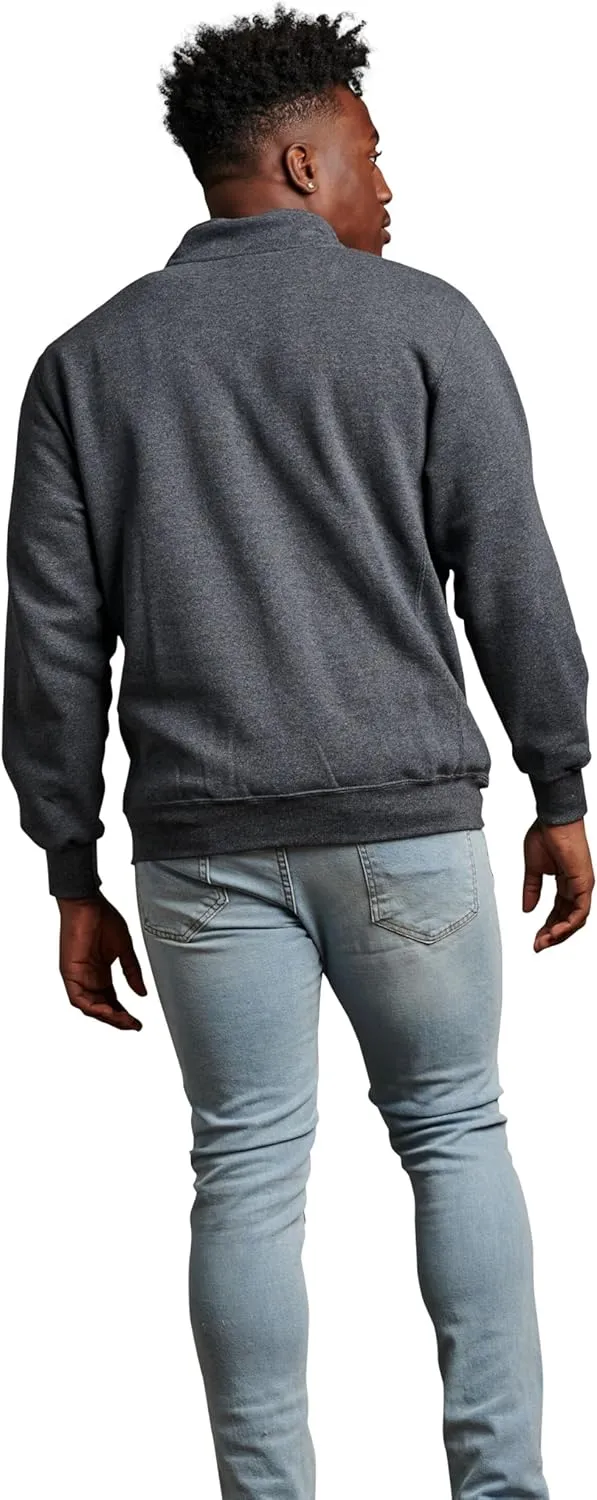 Russell Athletic Men's Dri Power Fleece Quarter Zip, Moisture Wicking, Cotton Blend, Relaxed Fit, Sizes S-4x