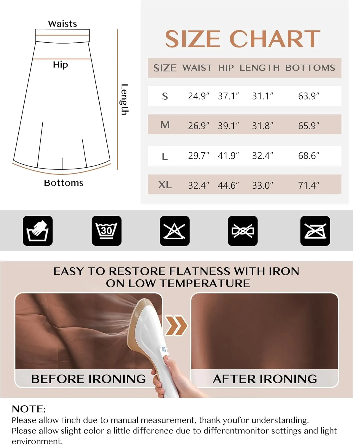 Satin Skirts for Women Trendy, High Waisted Womens Skirts Midi Long Length, Elegant Zipper Flared Elastic A-line Silk Skirts