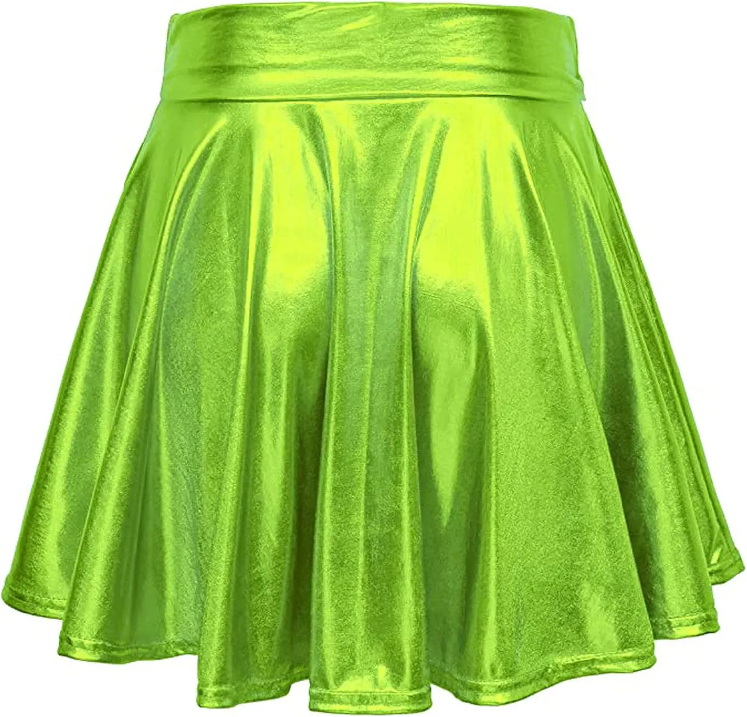 Shiny Women's Fashion Pleated A-Line Flared Casual Mini Skirt Skirt Light Jean Skirt
