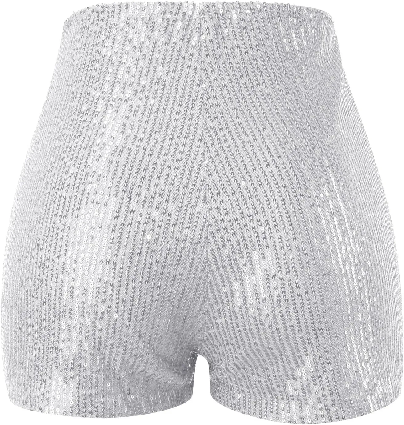 Shorts for Women Sequined Shiny High Waisted Casual Baggy Skorts Elastic Waist Straight Leg Comfort Trendy Clubwear