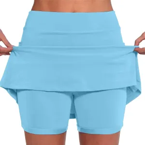 Skorts for Woman Fashion Soft High Waist Floral Print Skirts Inner Summer Sports Running Dressy 2025 Gym Yoga Outfit