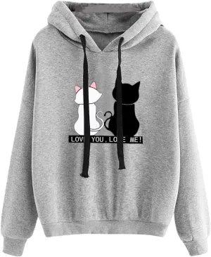 SMIDOW Women's Casual Hooded Sweatshirts 2023 Fall Fashion Clothes Fleece Fall Teen Girl Y2K Hoodies Pullover Tops