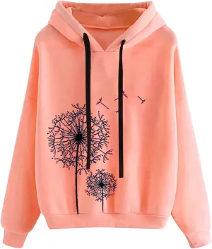 SMIDOW Women's Casual Hooded Sweatshirts 2023 Fall Fashion Clothes Fleece Fall Teen Girl Y2K Hoodies Pullover Tops
