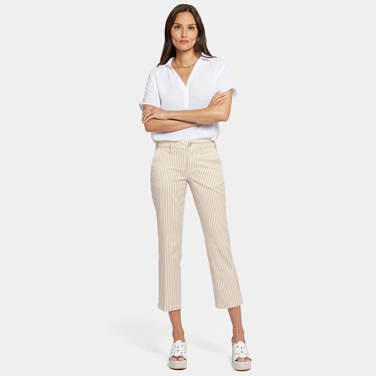 Straight Ankle Pants - Sunbird Stripe