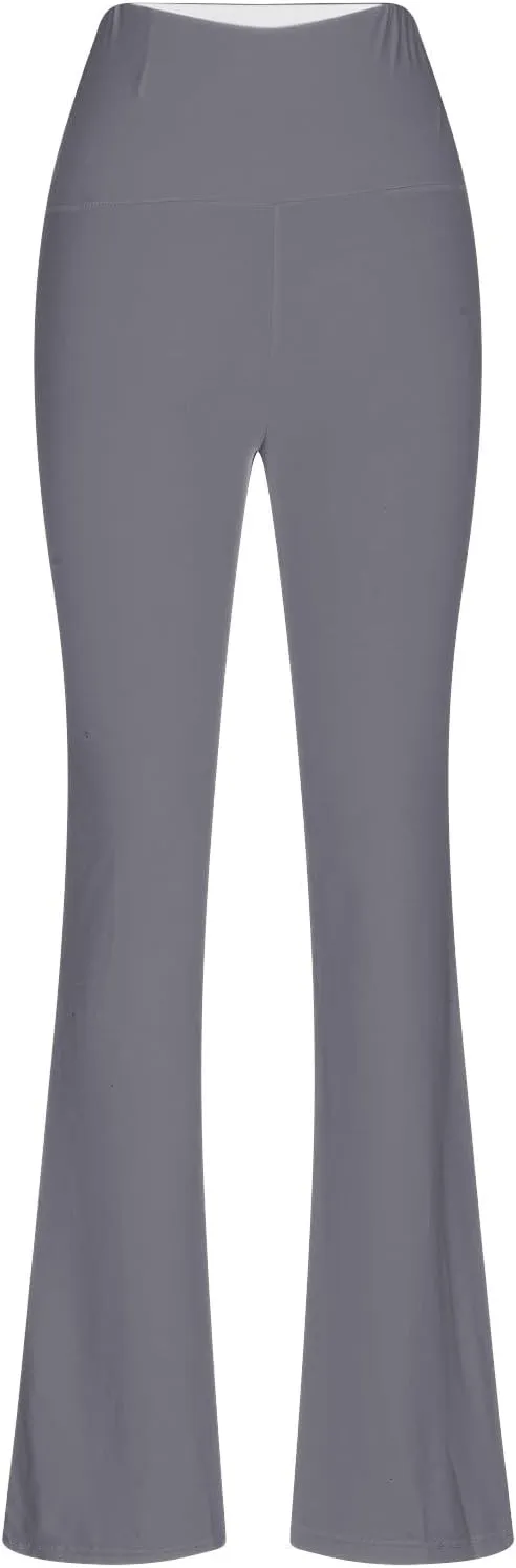 Stretch High Waist Leggings for Women Regular Fitted Solid Flared Pants Active Workout Yoga Pants Seamless Trousers
